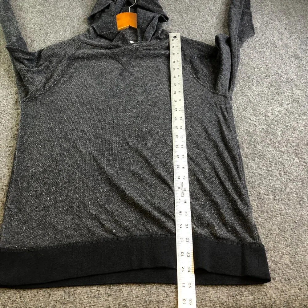 J Crew Shirt Mens Medium Gray Hooded Tshirt Cotton Long Sleeve Hoodie